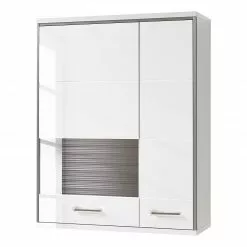 Kushiro Vitrine Suspendue Brillant Loftscape Blanc Gri