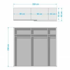 Armoire 226 Cm 230 Cm Hauteur Largeur Coulissante Quadra Rauch Orange -Armoires Soldes 1000080231 220127 07432400500 SKETCH DETAILS P000000001000080231 sketch