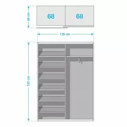 Minosa Armoire 136 Cm Coulissante Rauch Blue -Armoires Soldes 1000080362 220826 500 SKETCH DETAILS P000000001000080362 sketch