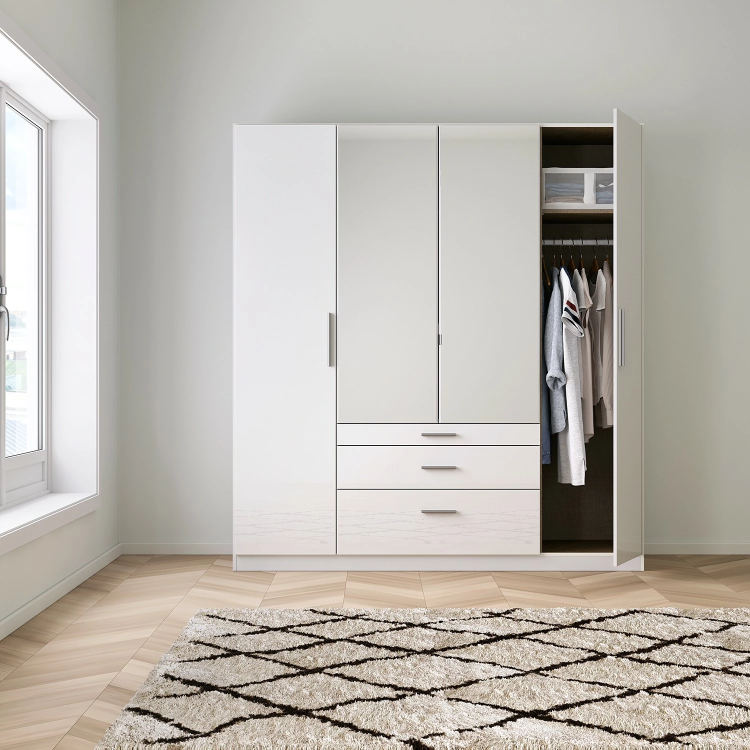 Kiydoo Armoire Iv Largeur Hauteur 197 Cm 181 Cm Alpin Blanc Brillant 9 Kiydoo Armoire Iv Largeur Hauteur 197 Cm 181 Cm Alpin Blanc Brillant – Image 7