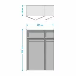 Kiydoo Landhau Armoire I 210 Cm Hauteur Largeur 136 Cm Alpin Blanc -Armoires Soldes 1000082047 210709 11480500002 SKETCH DETAILS P000000001000082047 sketch