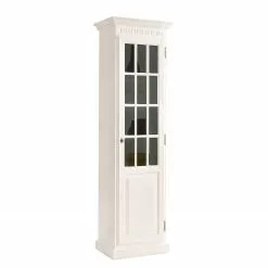 Ridgevalley La Carlotta Vitrine Pin Armoire Ii Massif Sans Éclairage Crème