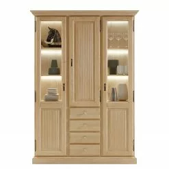 Ridgevalley Breddin Vitrine Pin Armoire Ii Éclairage Massif
