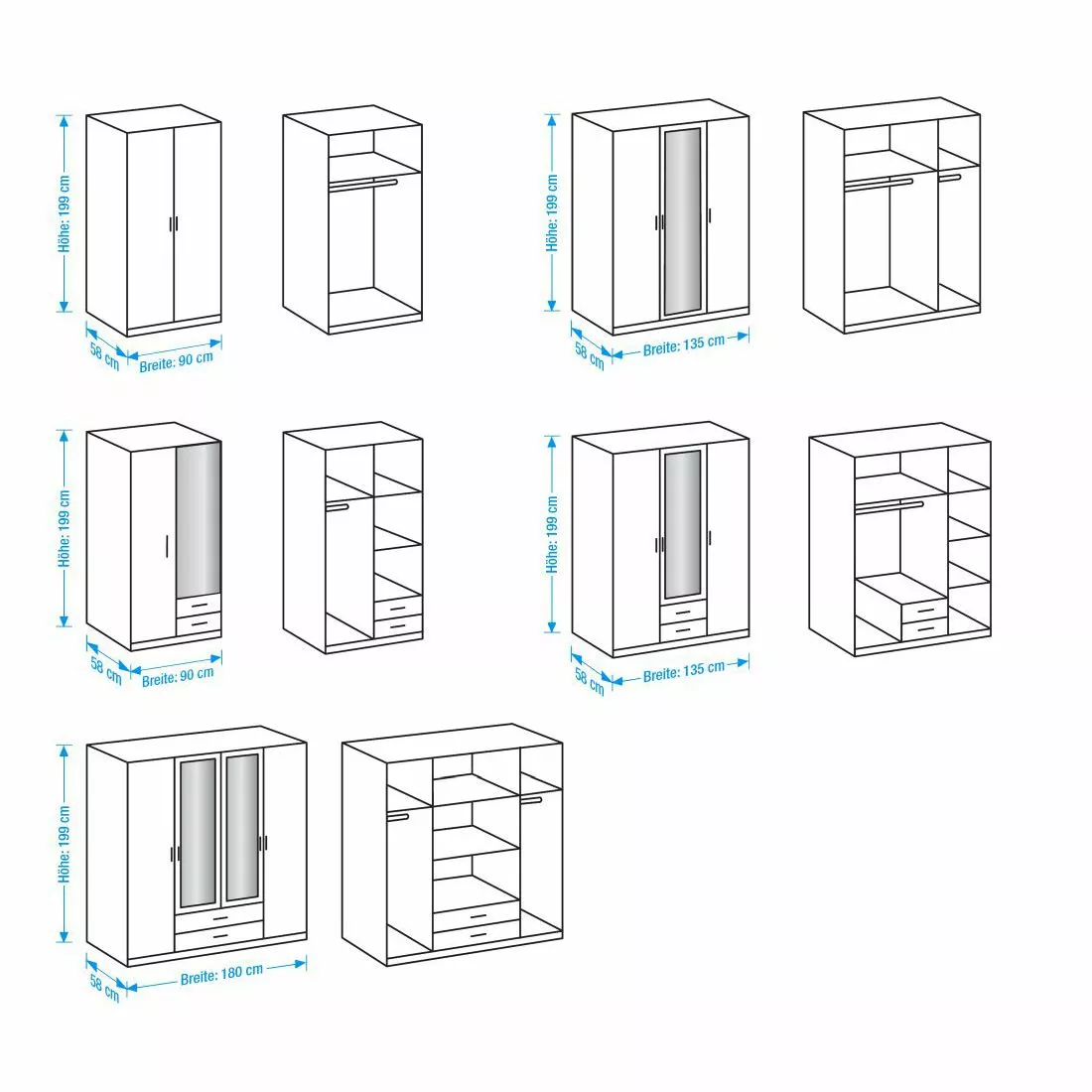 Wimex Armoire 2 Porte Imitation Wit Blanc 8 Wimex Armoire 2 Porte Imitation Wit Blanc – Image 6