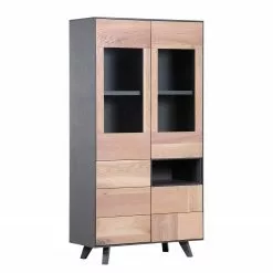 Norrwood Vitrine Chêne Massif Colfax Chêne Gri