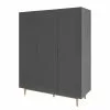 Mørteen Armoire Lindholm 154 Cm Chêne Rouge Gri