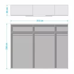 Wimex Armoire Porte Easy Plus Ii Imitation Graphite 236 Cm Largeur 313 Cm -Armoires Soldes 1000130095 180912 120725207 GALLERYIMAGES P000000001000130095