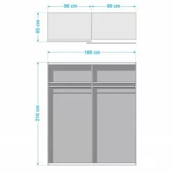 Wimex Armoire Porte Easy Plus I Largeur 180 Cm 210 Cm Imitation -Armoires Soldes 1000130101 180912 120730232 GALLERYIMAGES P000000001000130101
