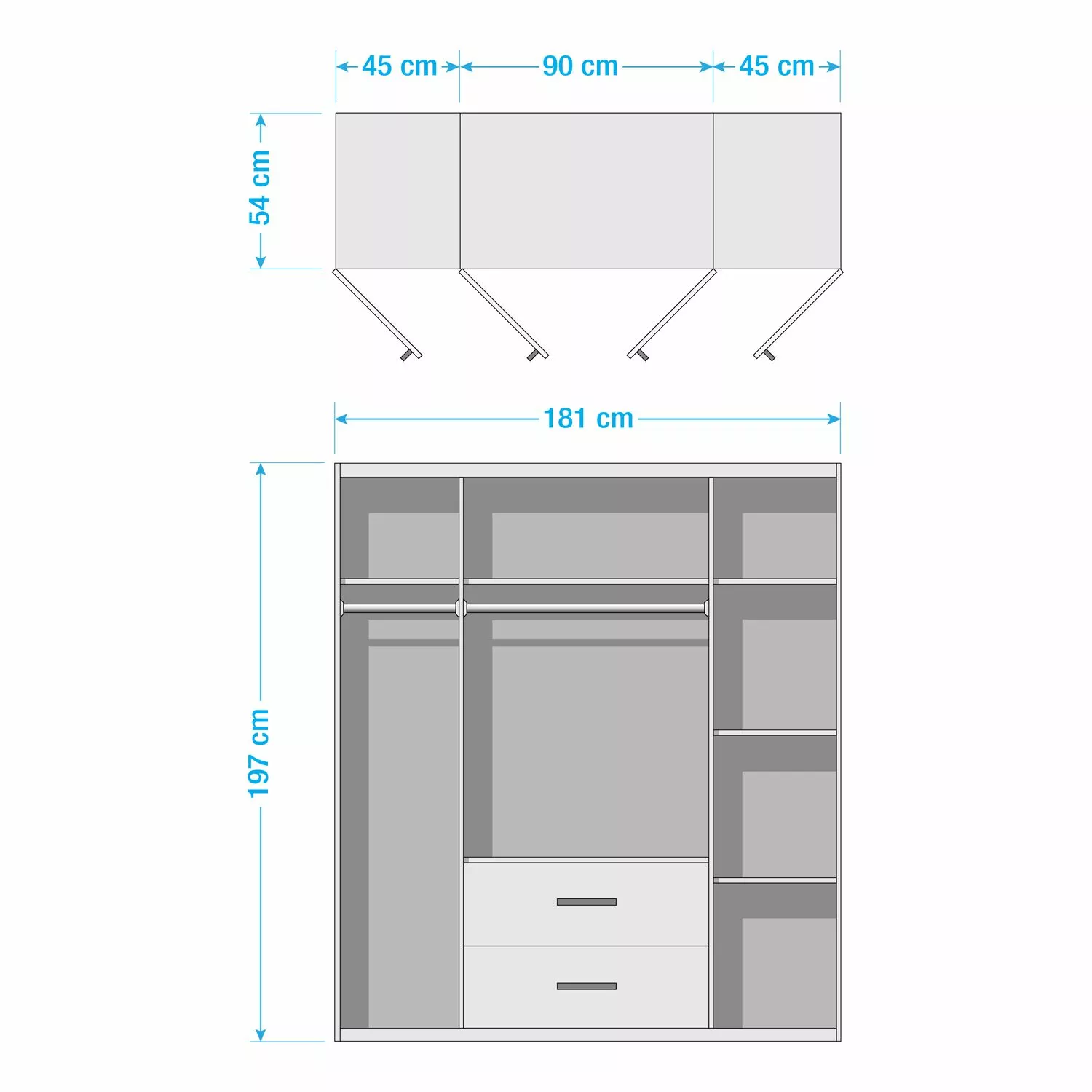 Armoire 181 Cm Imitation Rauch Blue 7 Armoire 181 Cm Imitation Rauch Blue – Image 5