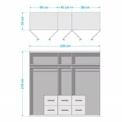 Blanc Alpin Armoire 226 Cm : Largeur Mainz Rauch Orange -Armoires Soldes 1000133189 181002 103100178 GALLERYIMAGES P000000001000133189