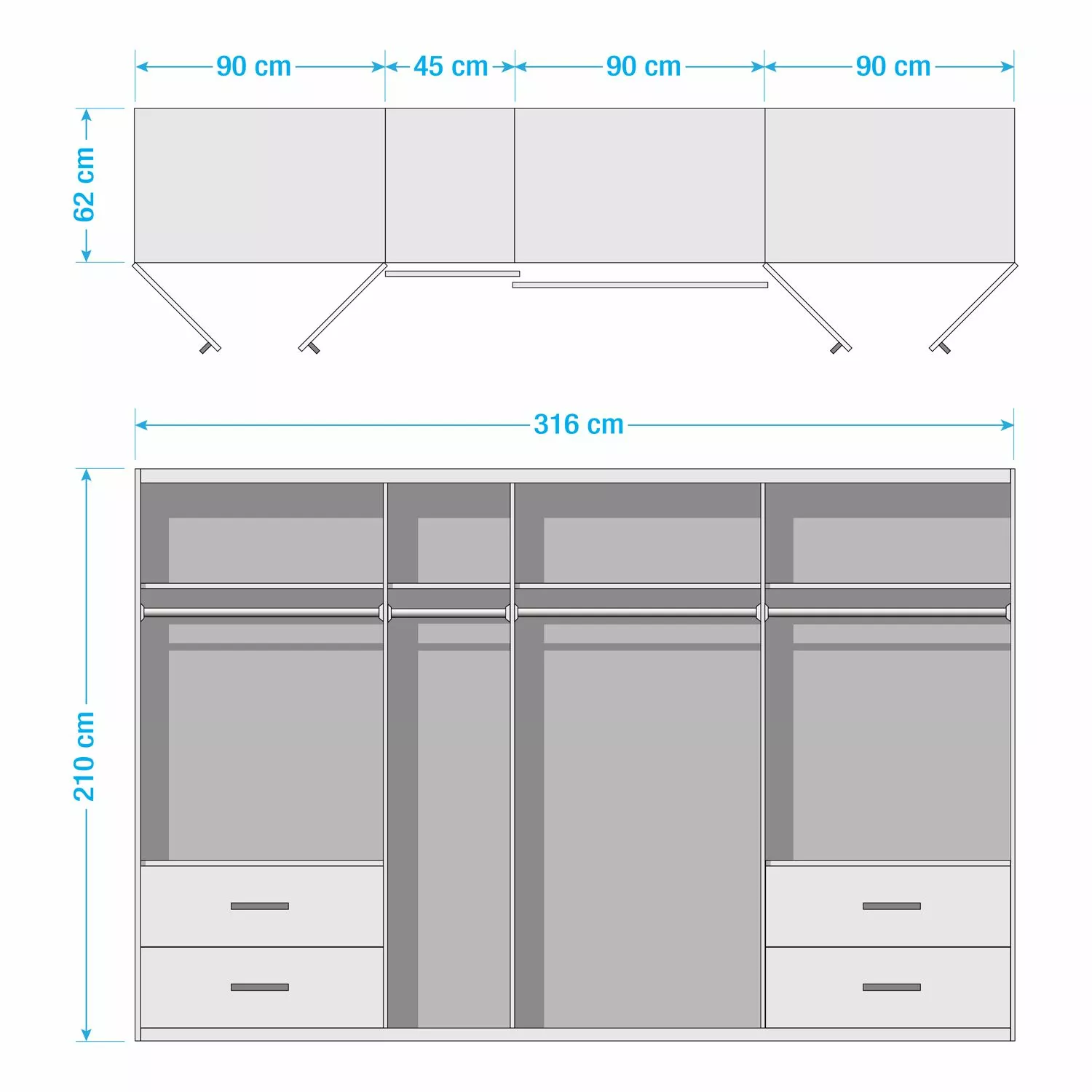 Blanc Alpin Armoire 315 Cm Fulda Rauch Orange 8 Blanc Alpin Armoire 315 Cm Fulda Rauch Orange – Image 6