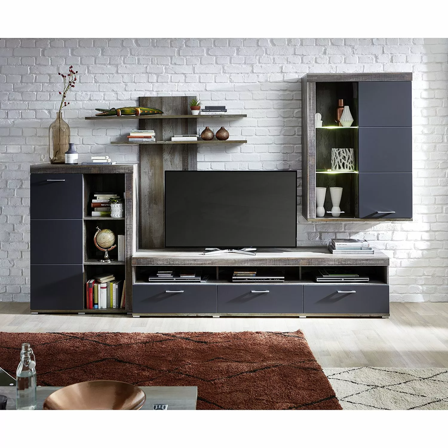 Mat Ensemble Mural (4 Élém.) Imitation Loftscape Gri 3 Mat Ensemble Mural (4 Élém.) Imitation Loftscape Gri