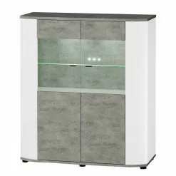 Fredrik Vitrine Karlsburg Ii Béton Imitation Blanc