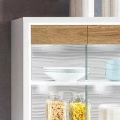 Vitrine Hagby Ii Imitation Chêne Loftscape Blanc -Armoires Soldes 1000137093 181213 07275300059 GALLERYIMAGES P000000001000137093
