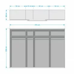 Skøp Armoire Graphite 3 236 Cm Largeur 315 Cm Hauteur Coulissante Pure -Armoires Soldes 1000154681 190204 12424700207 GALLERYIMAGES P000000001000154681