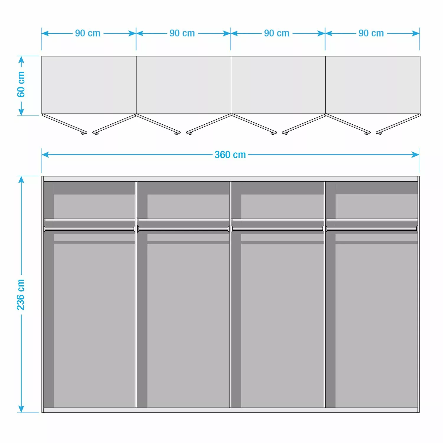 Armoire 236 Cm 360 Cm Largeur 7 Armoire 236 Cm 360 Cm Largeur – Image 5