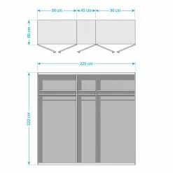 Armoire Alu Glas Largeur Hauteur 225 Cm 222 Cm Basic -Armoires Soldes 1000154862 190204 12425300388 GALLERYIMAGES P000000001000154862