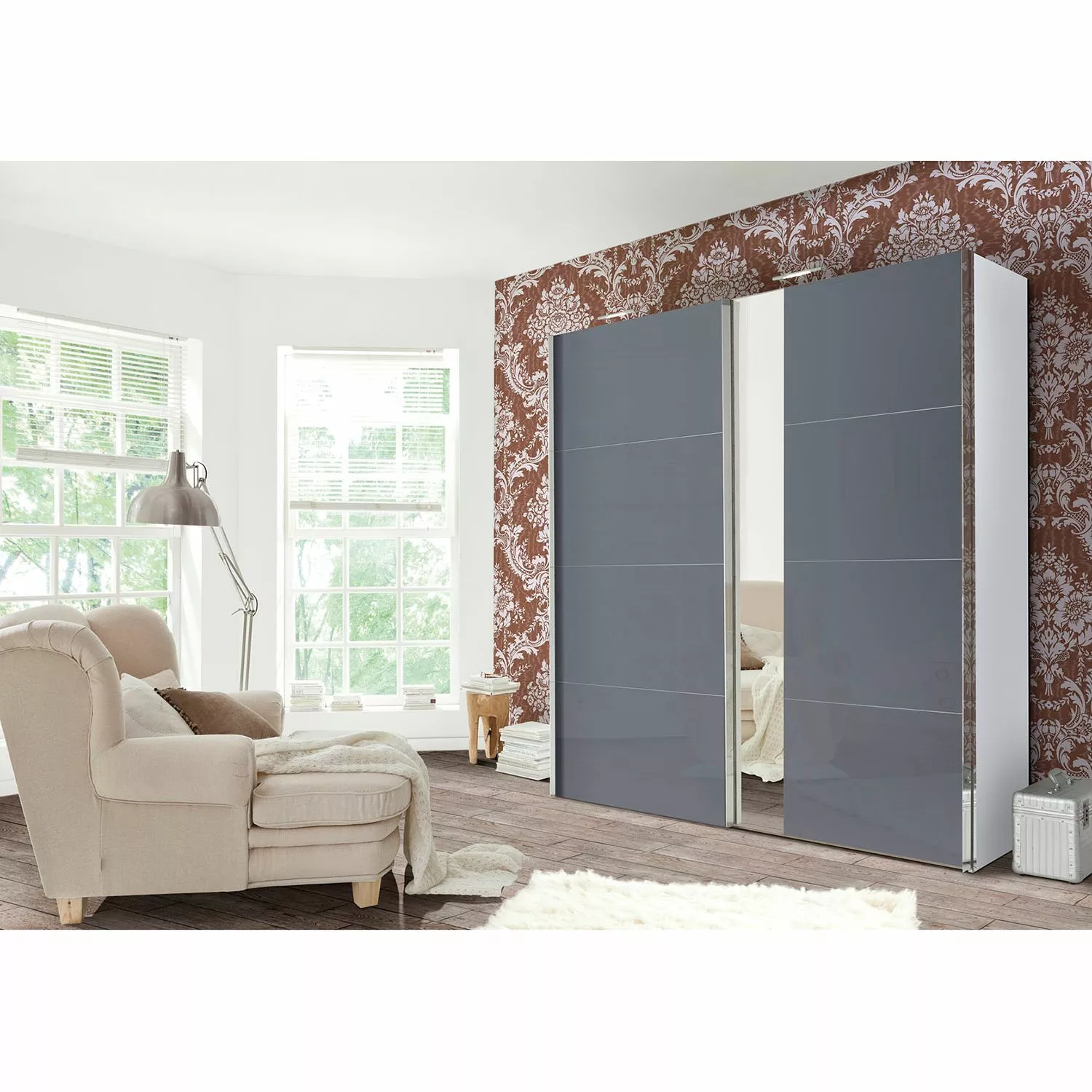 Möbel Armoire : Largeur 200 Cm Expres Madrid Gri 4 Möbel Armoire : Largeur 200 Cm Expres Madrid Gri – Image 2