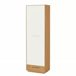 Loveno Vos Armoire Iii Chêne Massif Métal Partiellement Blanc