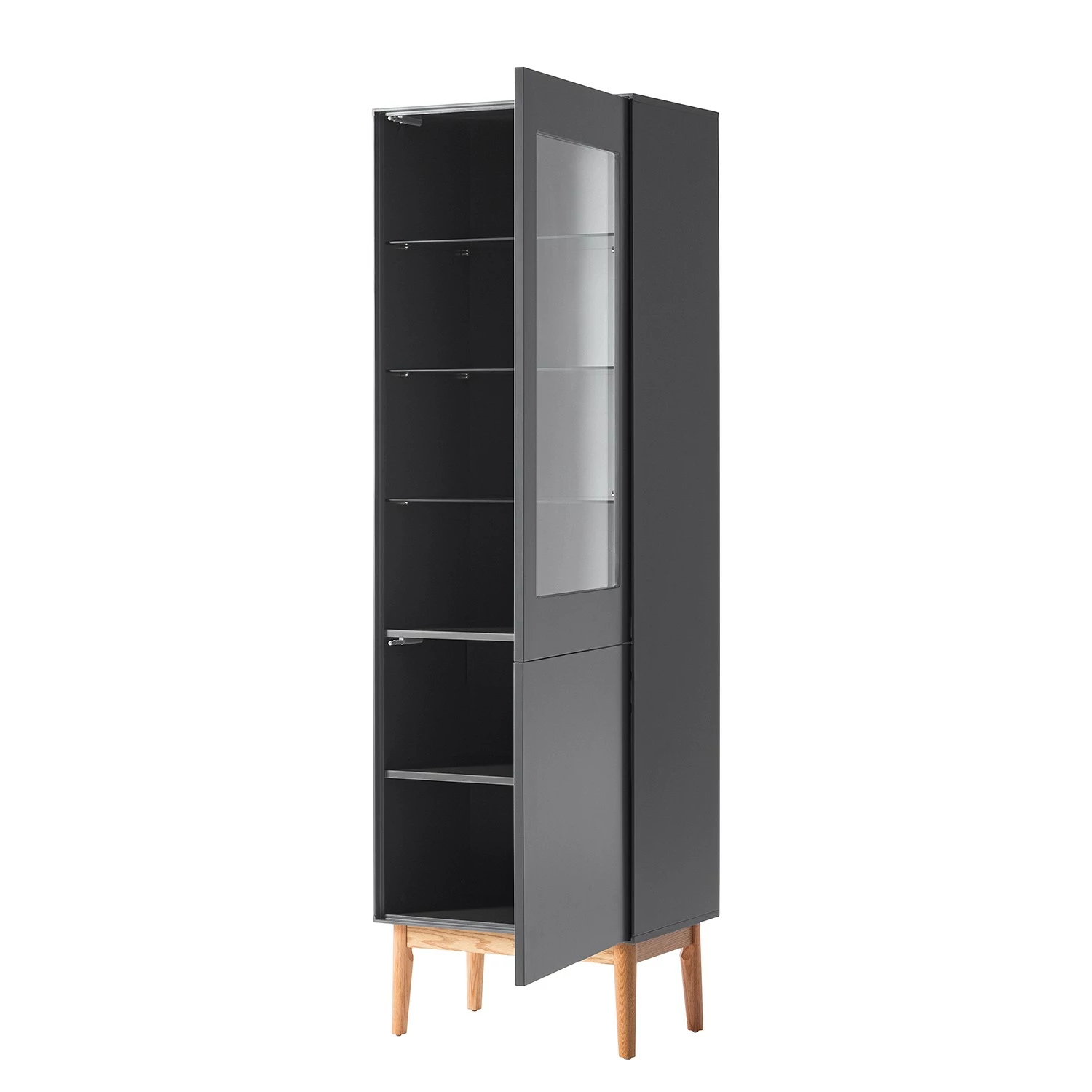 Vitrine Mat Chêne Massif Lindholm Gri 7 Vitrine Mat Chêne Massif Lindholm Gri – Image 5