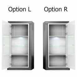 Curlewi Vitrine Murale Anthracite Brillant Loftscape Blanc -Armoires Soldes 1000171309 190424 07575300007 GALLERYIMAGES P000000001000171309