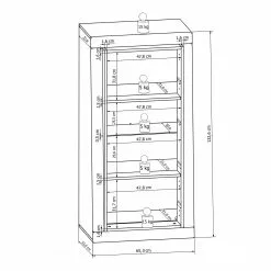 Curlewi Vitrine Murale Anthracite Brillant Loftscape Blanc -Armoires Soldes 1000171309 190424 07575300008 GALLERYIMAGES P000000001000171309