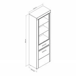 Vitrine Charnock Loftscape Ii Brillant Blanc Noir -Armoires Soldes 1000171312 190424 07575400021 GALLERYIMAGES P000000001000171312