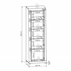 Curlewi Vitrine I Loftscape Anthracite Brillant Blanc -Armoires Soldes 1000171328 190424 07575600064 GALLERYIMAGES P000000001000171328