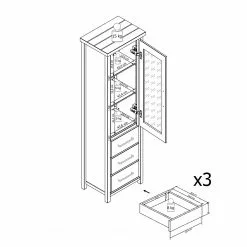 Ridgevalley Vitrine Pin Touros Ii Massif Blanc Gri -Armoires Soldes 1000171365 190424 07580600352 GALLERYIMAGES P000000001000171365