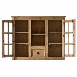 Maison Belfort Vitrine pour buffet Finca Rustica - Pin massif - Epicéa naturel -Armoires Soldes 1000178034 200221 14583500003 DETAILS P000000001000178034