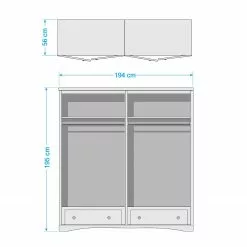 Maison Belfort Pin Armoire Finca Rustica Ii 194 Cm Massif -Armoires Soldes 1000178072 210709 11480500004 SKETCH DETAILS P000000001000178072 sketch