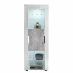 Lc Vitrine Imitation Béton Easy Spa Brillant Blanc