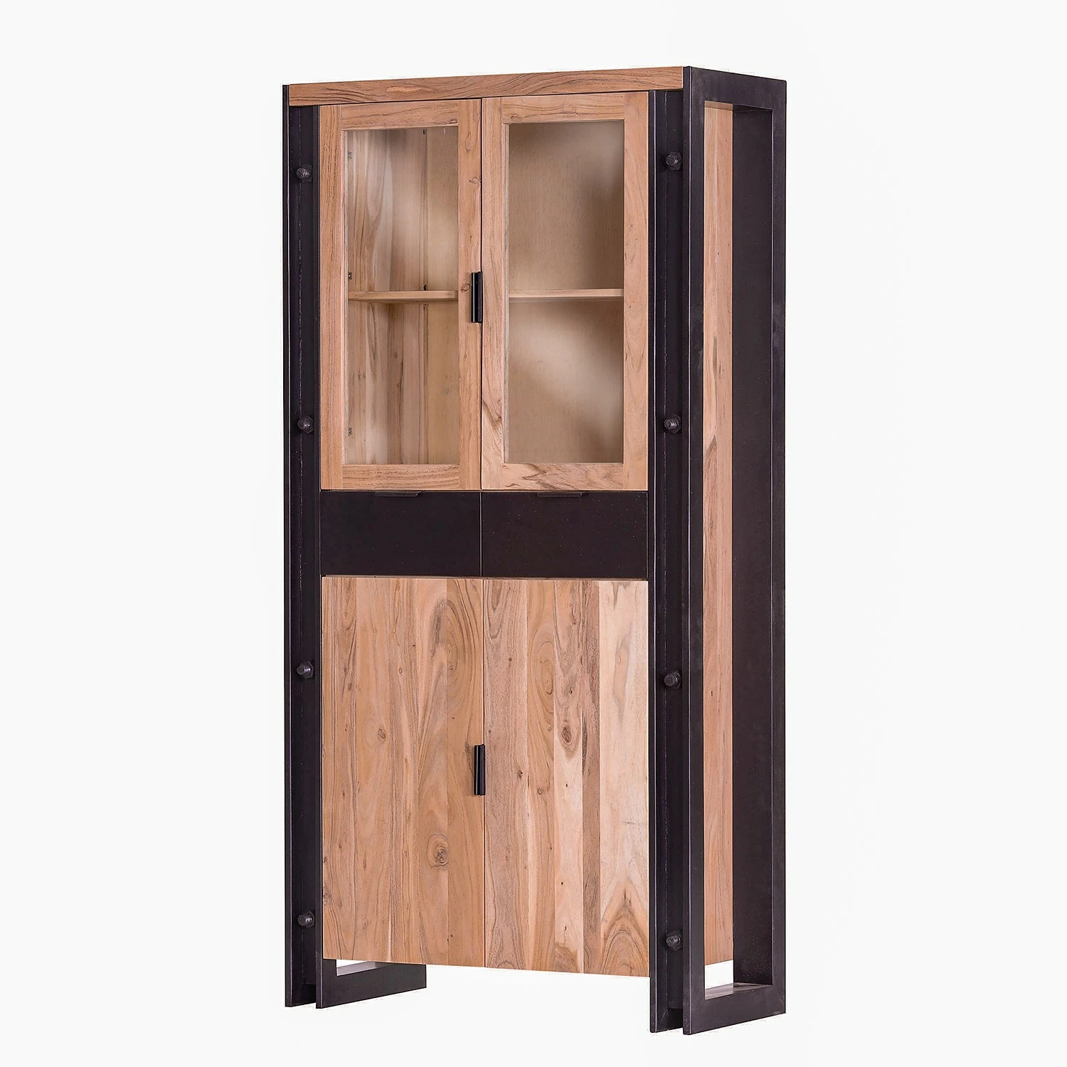 Vitrine Acacia Massif Acacia / Noir Living Galvan Red 3 Vitrine Acacia Massif Acacia / Noir Living Galvan Red