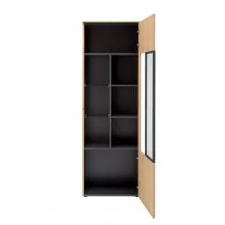 Gwinner Vitrine Placage Chêne Anthracite Métal Véritable Bois Style -Armoires Soldes 1000188727 190926 06085400037 DETAILS P000000001000188727