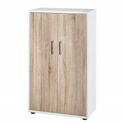Furnitive Armoire de bureau Lezan II - Imitation chêne de Sonoma / Blanc