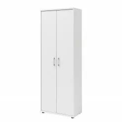 Lezan Armoire Furnitive Bureau Argenté Blanc