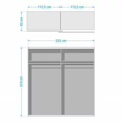 Bert Wimex Armoire 225 Cm Alpin Imitation Chêne Blanc -Armoires Soldes 1000194682 191202 11505000033 SKETCH DETAILS P000000001000194682 sketch
