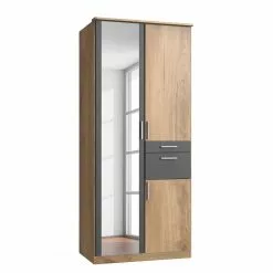 Wimex Armoire Koblenz I Chêne Brut De Sciage Graphite Largeur 91 Cm Compartiment Imitation