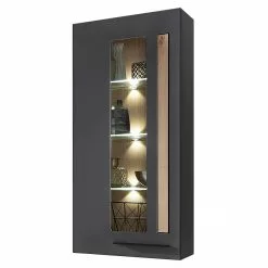 Vitrine Parolin Living Murale Éclairage Red Gri Foncé