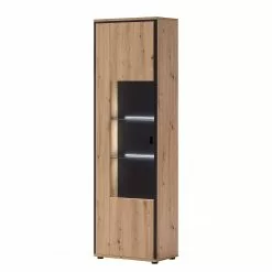 Vitrine Planch Chêne Anthracite Imitation Loftscape