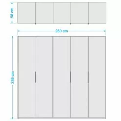 Miroir Level Armoire 36C Largeur 236 Cm Hauteur 250 Cm San Porte Brillant Blanc Noir -Armoires Soldes 1000207942 200611 14263800297 SKETCH DETAILS P000000001000207942 sketch