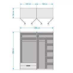 Studio Armoire Loca Ii (2 Éléments) Copenhagen -Armoires Soldes 1000208737 200319 10205300007 SKETCH DETAILS P000000001000208737 sketch