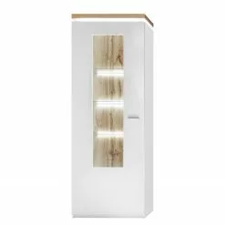 Chêne De Wotan Vitrine Imitation Éclairage Loftscape Blanc -Armoires Soldes 1000209053 200402 14343900042 DETAILS P000000001000209053