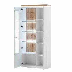 Mundai Chêne De Wotan Vitrine Ii Imitation Éclairage Loftscape Blanc -Armoires Soldes 1000209066 200402 14351000078 DETAILS P000000001000209066