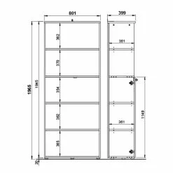 Germania Armoire Gw-Agenda Iii Clair Gri -Armoires Soldes 1000210646 200408 14215100061 SKETCH DETAILS P000000001000210646 sketch