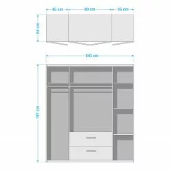 Armoire : Largeur 180 Cm Rauch Orange -Armoires Soldes 1000211599 220307 500 SKETCH DETAILS P000000001000211599 sketch