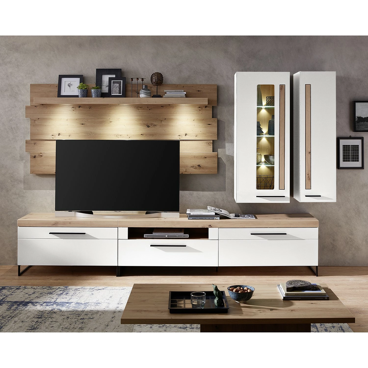 Murale Living Armoire Parolin Blanc Red 4 Murale Living Armoire Parolin Blanc Red – Image 2