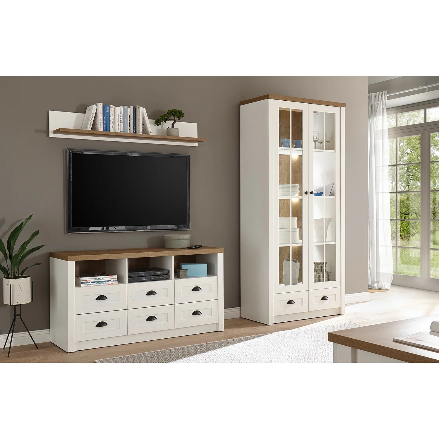 Norrwood Vitrine Proville Ii Imitation Chêne Blanc 5 Norrwood Vitrine Proville Ii Imitation Chêne Blanc – Image 3