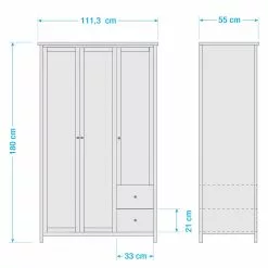 Ars Natura Armoire Woodmont Chêne Clair Gri -Armoires Soldes 1000214856 200604 14143200005 SKETCH DETAILS P000000001000214856 sketch