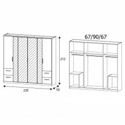 Carlsson Armoire I Largeur 226 Cm Rauch Orange 21 Carlsson Armoire I Largeur 226 Cm Rauch Orange -Armoires Soldes 1000214950 200617 17093600023 SKETCH DETAILS P000000001000214950 sketch